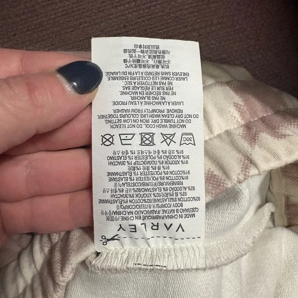 Varley Tie Dye Joggers High Rise Fleece Sweatpants Neutral Tan Size S